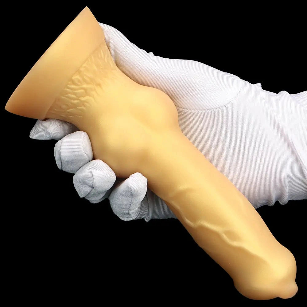 3.81in 7.48in Gold Silicone Soft Small Dog Dildo For Anal Vaginal Sex