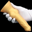 3.81in 7.48in Gold Silicone Soft Small Dog Dildo For Anal Vaginal Sex