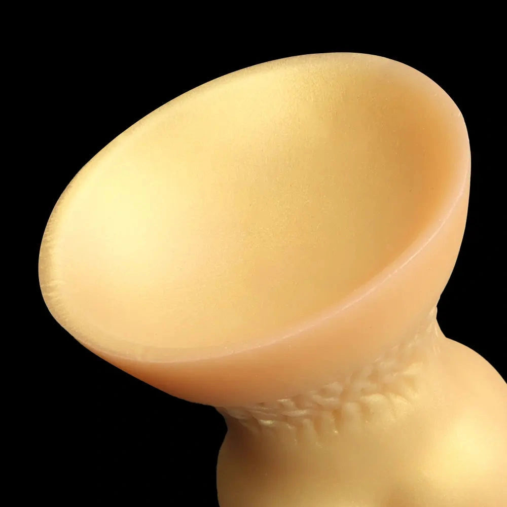 3.81in 7.48in Gold Silicone Soft Small Dog Dildo For Anal Vaginal Sex