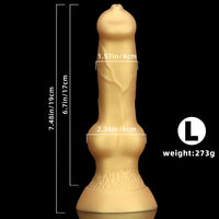 3.81in 7.48in Gold Silicone Soft Small Dog Dildo For Anal Vaginal Sex