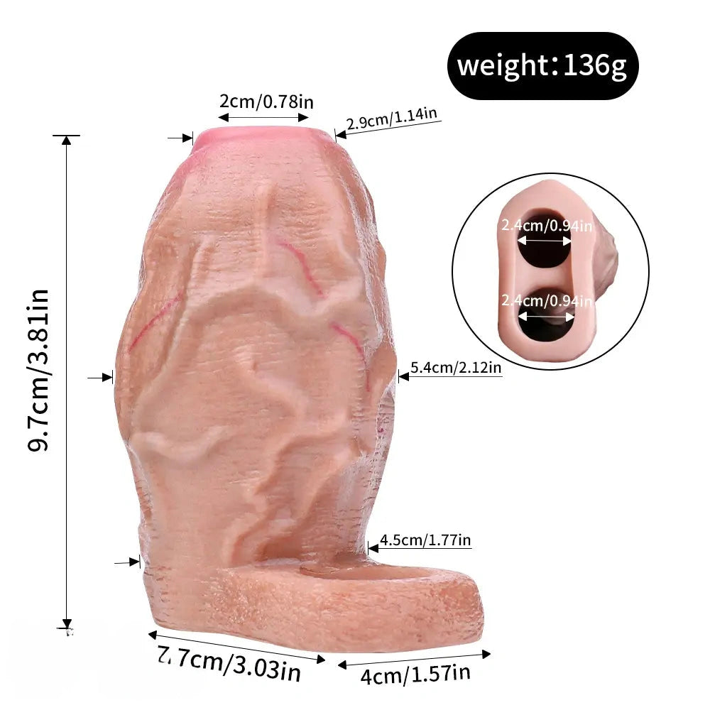 3.81in Realistic Penis Cock Dildo Sleeve Extender For Thicken Sex Toy