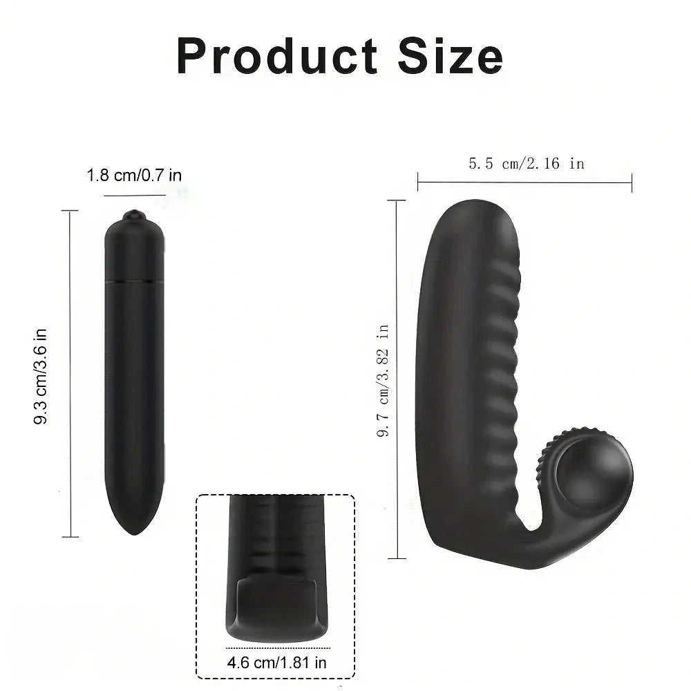 3.82in 2 in 1 Finger Dildo Wearable Clitoral Stimulator Couple Massage