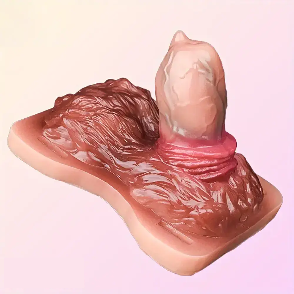 3.89in Animal Wolf Hair Grinder Soft Silicone Wearable Female Dildo