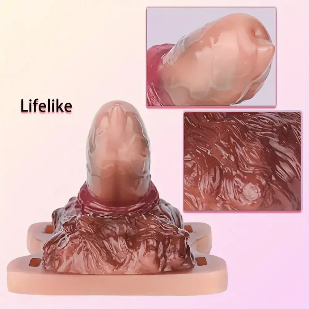 3.89in Animal Wolf Hair Grinder Soft Silicone Wearable Female Dildo