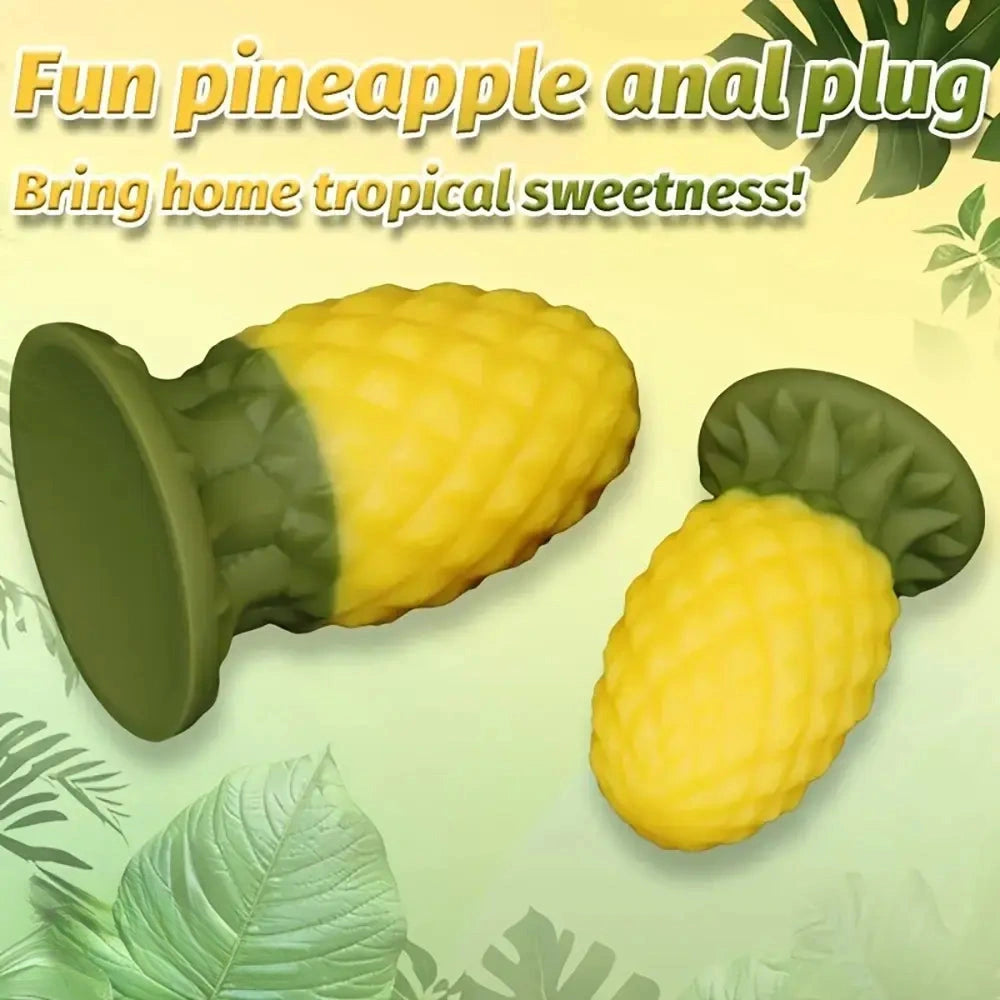 3.93in 5.51in Thick Pineapple Silicone Anal Plug Dildo For Anal Stimulation Dilator