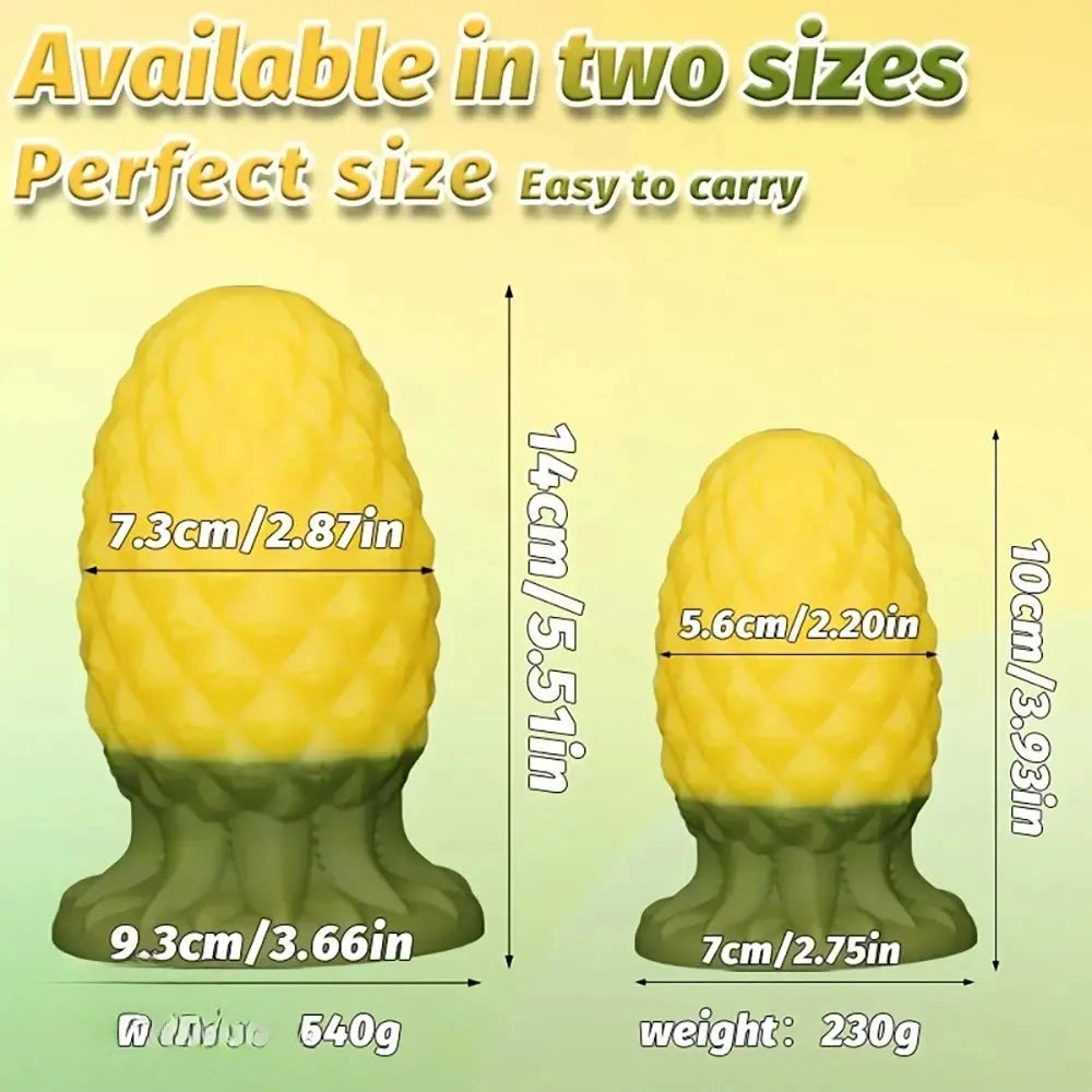 3.93in 5.51in Thick Pineapple Silicone Anal Plug Dildo For Anal Stimulation Dilator