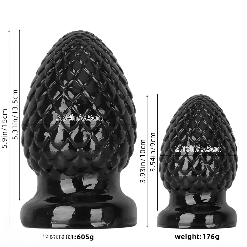 3.93in 5.9in Newbie Anal Female Masturbator PVC Black Butt Plug Dildo