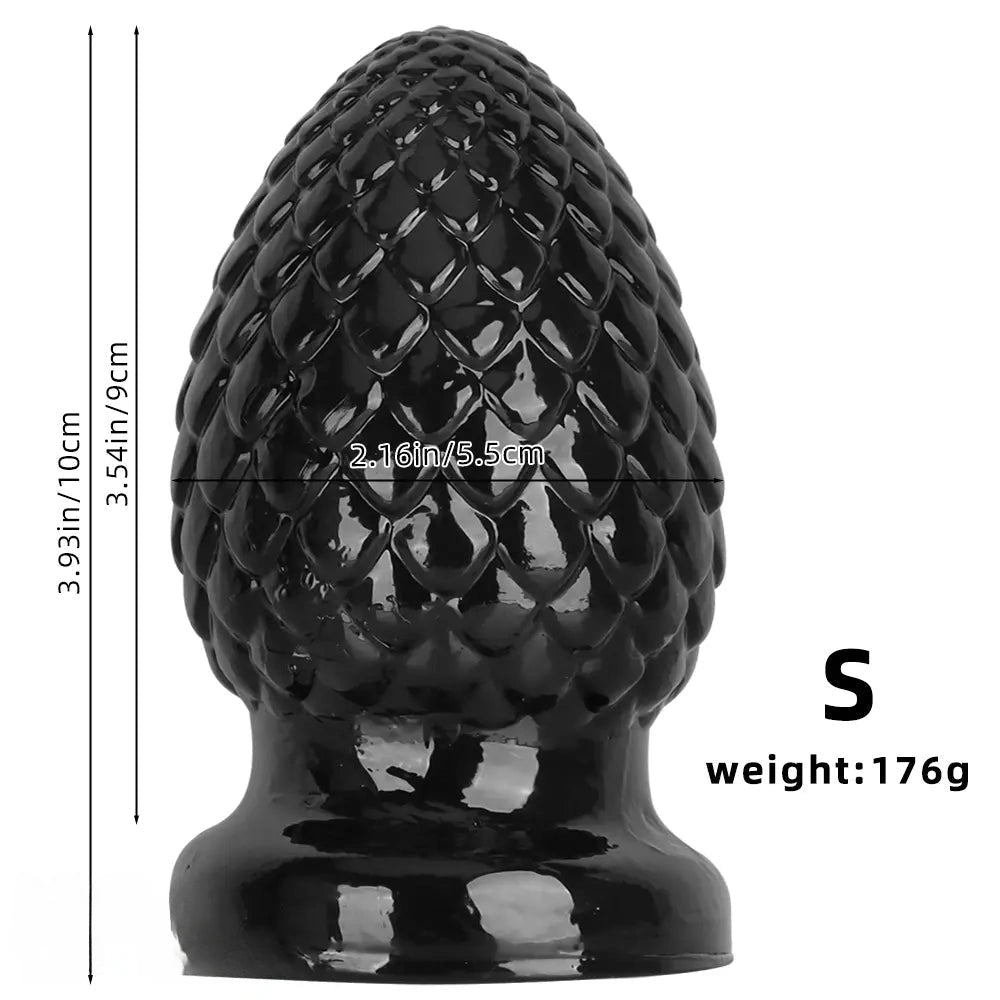 3.93in 5.9in Newbie Anal Female Masturbator PVC Black Butt Plug Dildo