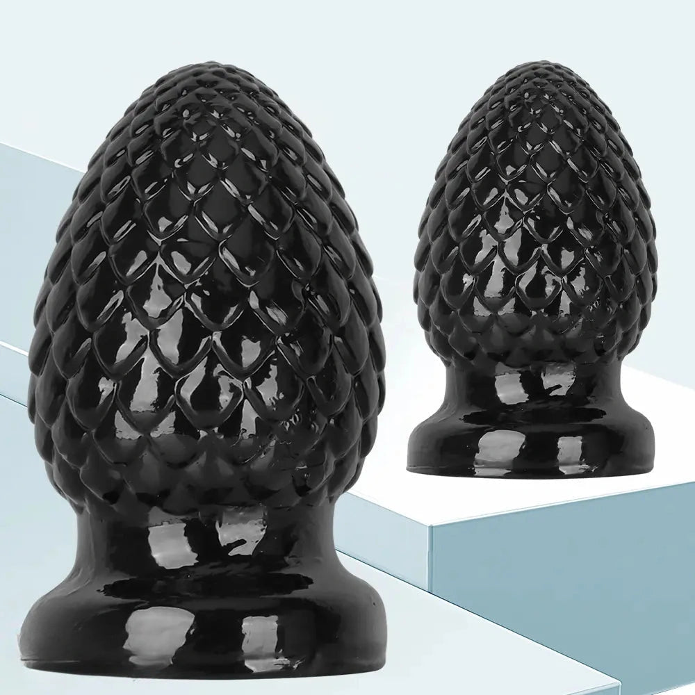 3.93in 5.9in Newbie Anal Female Masturbator PVC Black Butt Plug Dildo