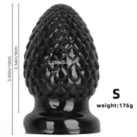 3.93in 5.9in Newbie Anal Female Masturbator PVC Black Butt Plug Dildo