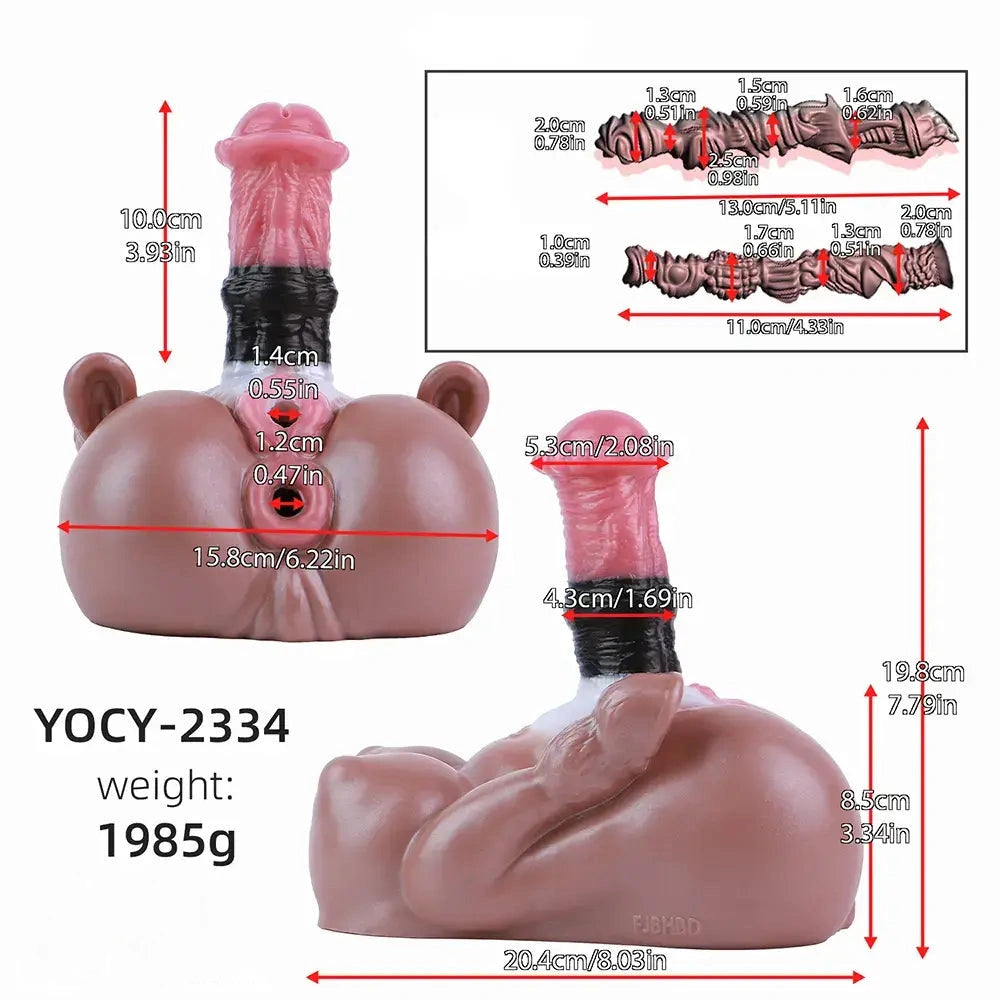 3.93in Horse Cock Dildo Animal Pussy Masturbator For G-Spot & Anal Stimulation