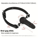 3.93in Mini Black Mouth Gag Dildo For Face Wearing Orgasm Sex Toy