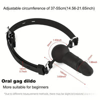 3.93in Mini Black Mouth Gag Dildo For Face Wearing Orgasm Sex Toy