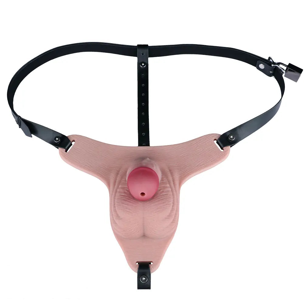 3.93in Real Hollow Chastity Cage Dildo Adult Sex Toy For Women Men