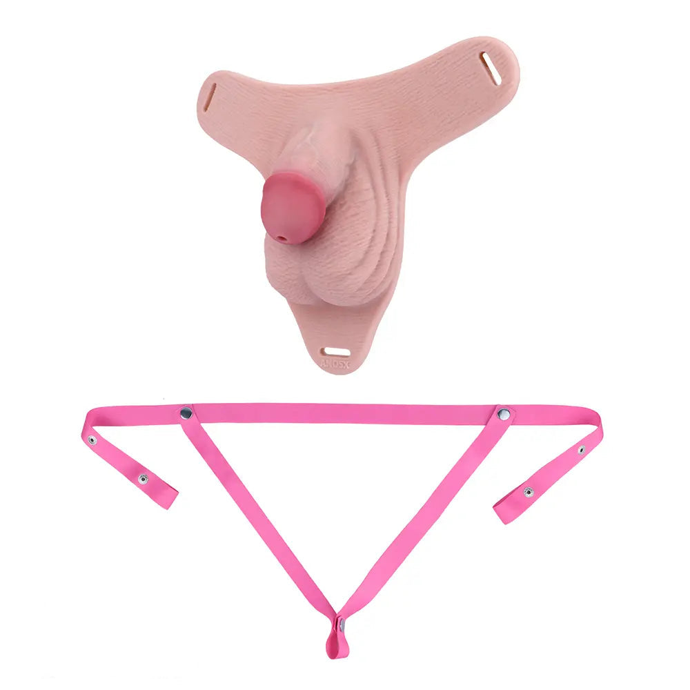 3.93in Real Hollow Chastity Cage Dildo Adult Sex Toy For Women Men
