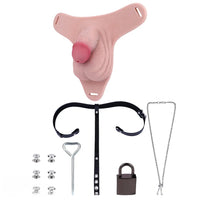 3.93in Real Hollow Chastity Cage Dildo Adult Sex Toy For Women Men