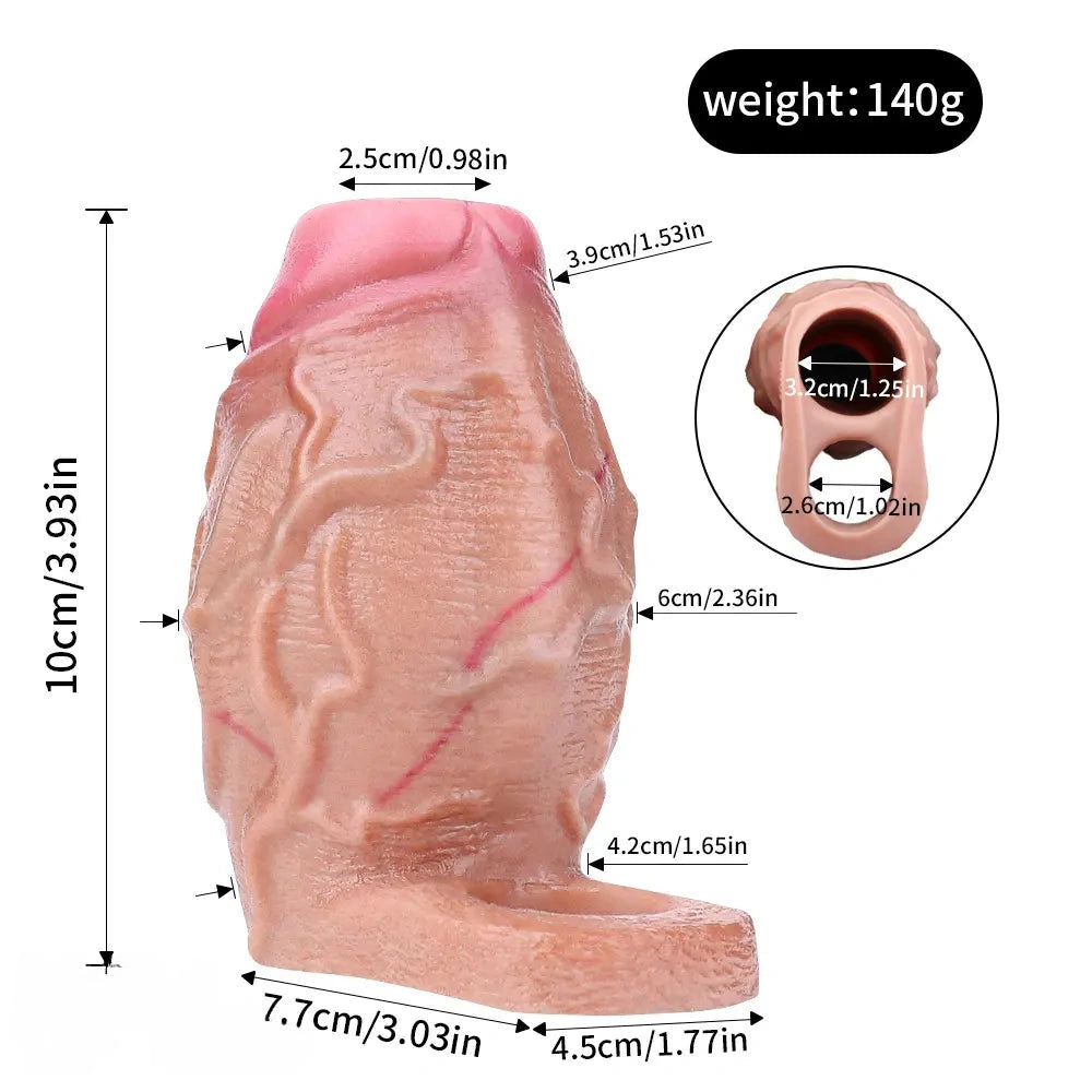 3.93in Realistic Penis Cock Dildo Small Sleeve Extender For Big Cock Toy