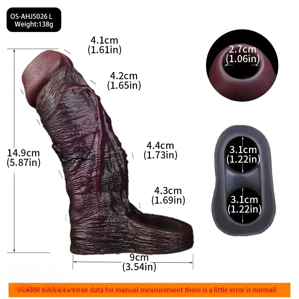 3.94in 4.61in 5.87in 6.5in Real Silicone Cock Sleeve Dildo Adult Product