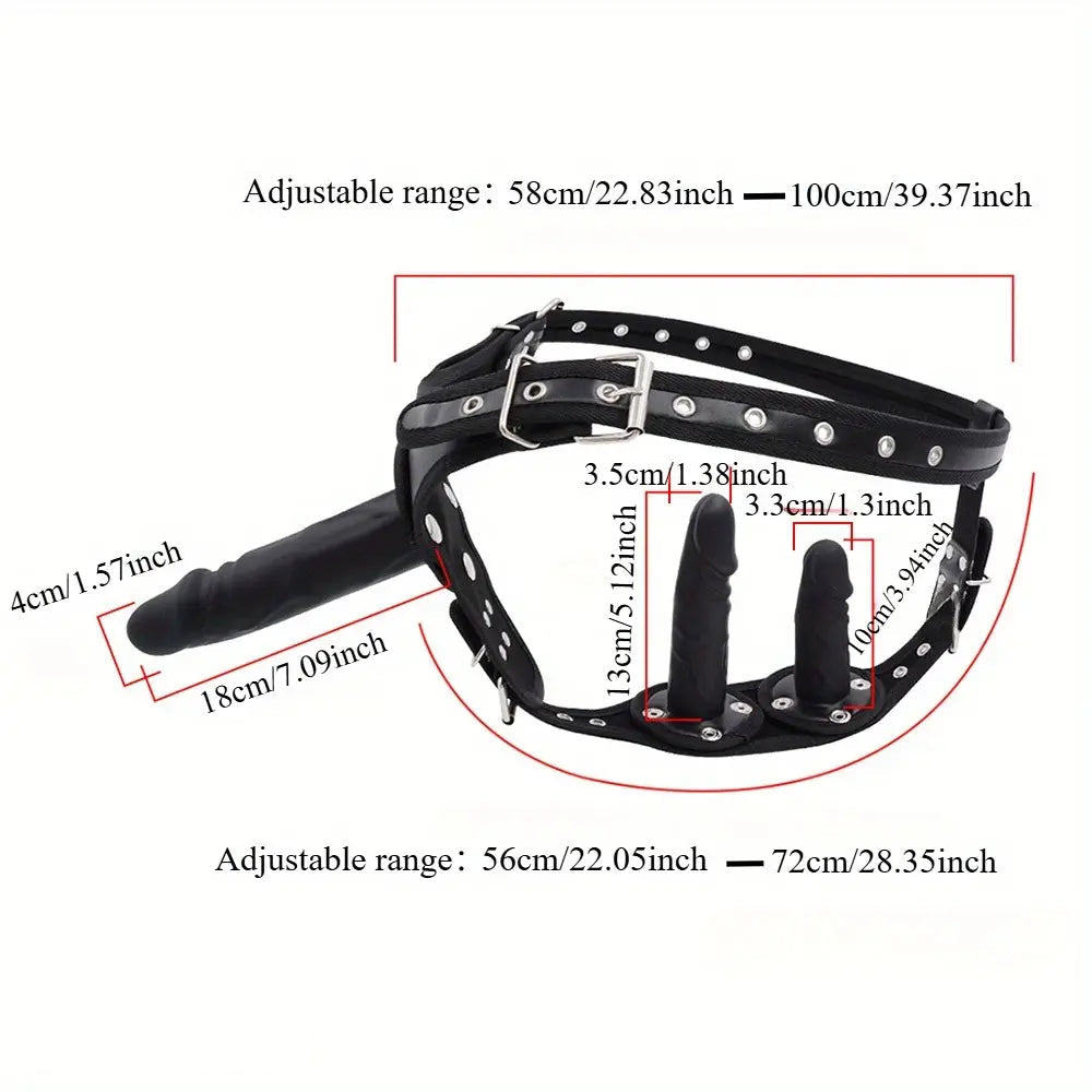 3.94in 5.12in 7.09in Adjustable Strap-On Dildo Harness For Lesbian Couples