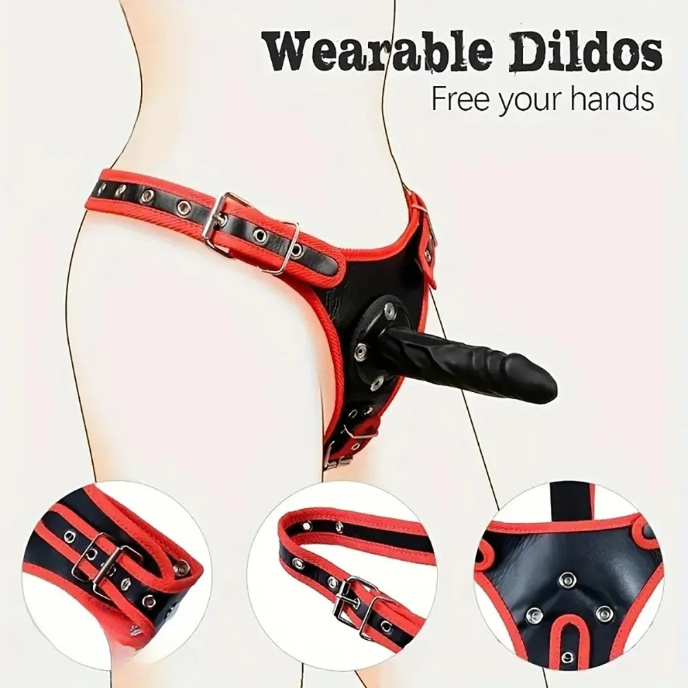 3.94in 5.31in 6.89in Wearable Safety Detachable Strap on Dildo Pants