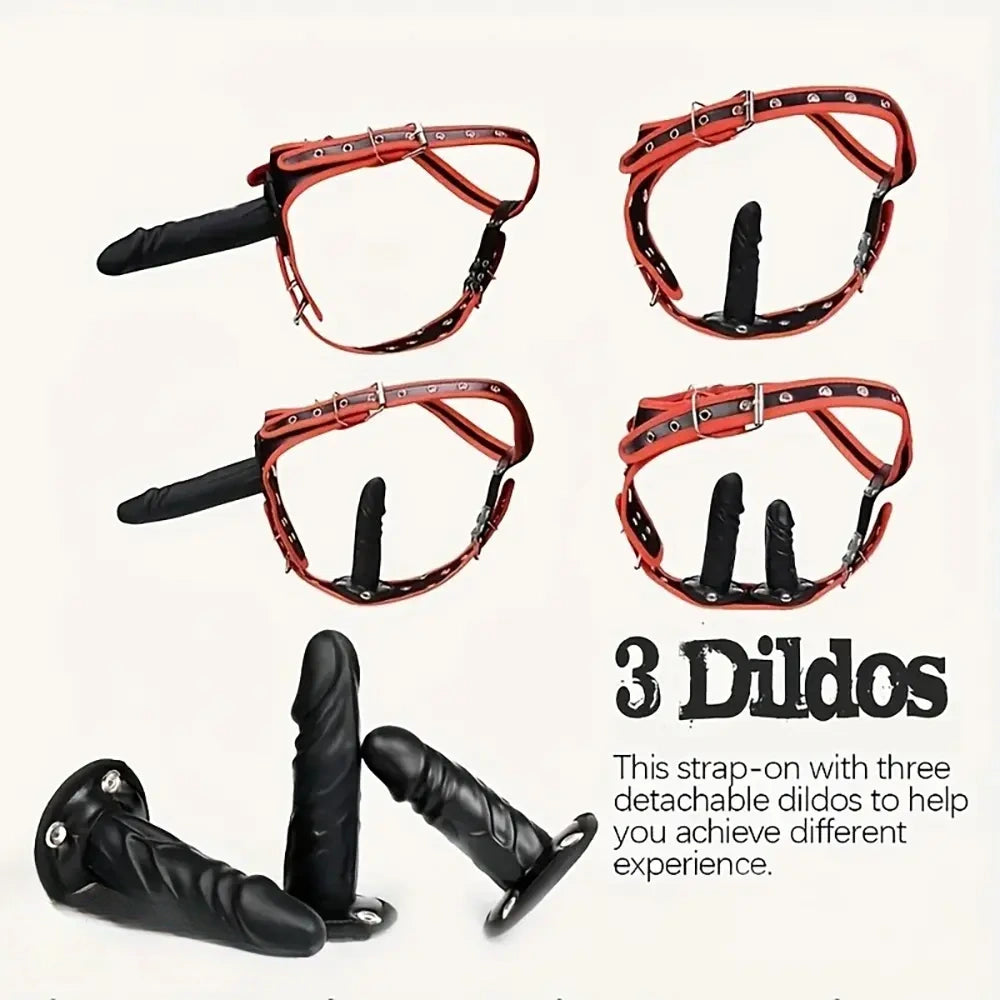 3.94in 5.31in 6.89in Wearable Safety Detachable Strap on Dildo Pants