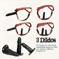 3.94in 5.31in 6.89in Wearable Safety Detachable Strap on Dildo Pants