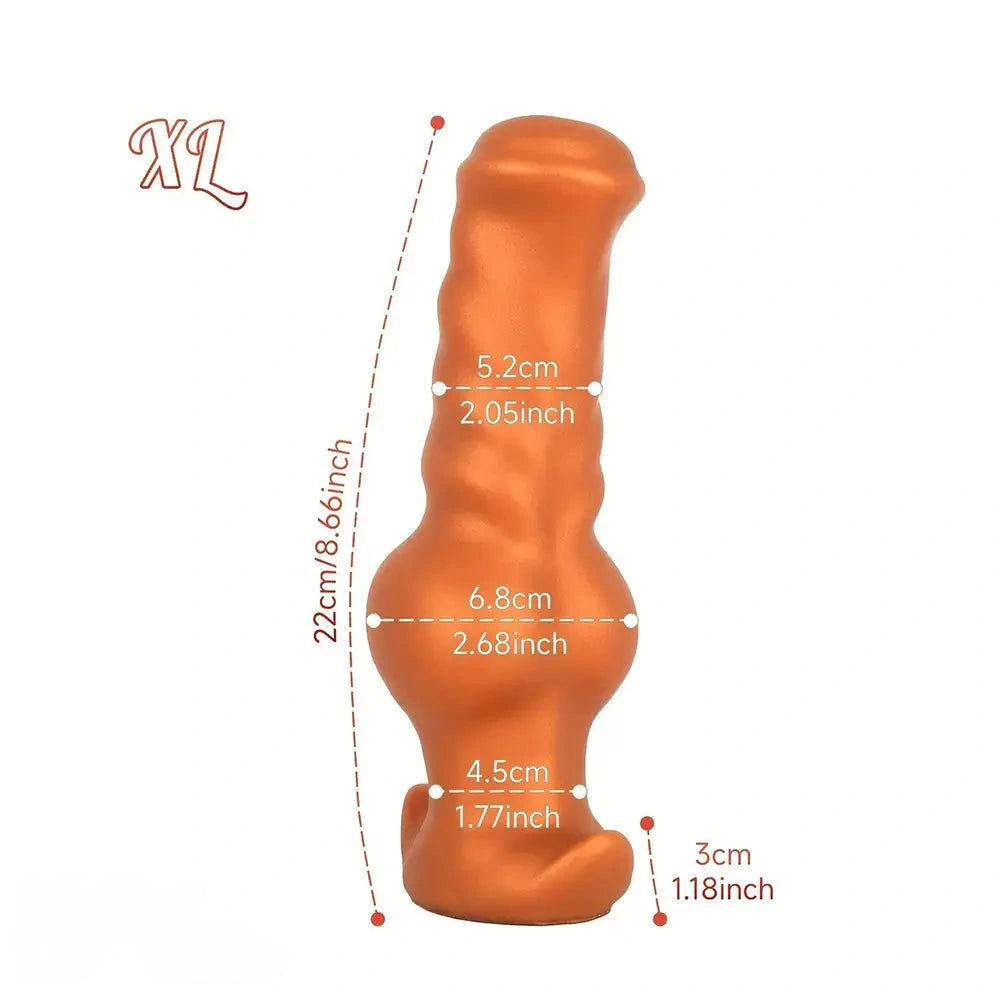 3.94in 7.48in 8.66in Soft & Flexible Silicone Anal Dildo Secure Knot Sex Toy