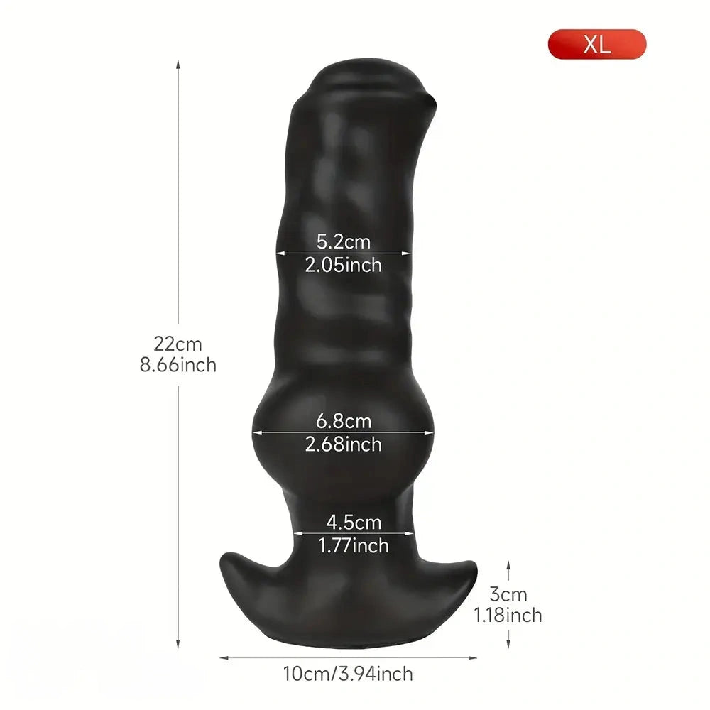 3.94in 7.48in 8.66in Soft & Flexible Silicone Anal Dildo Secure Knot Sex Toy