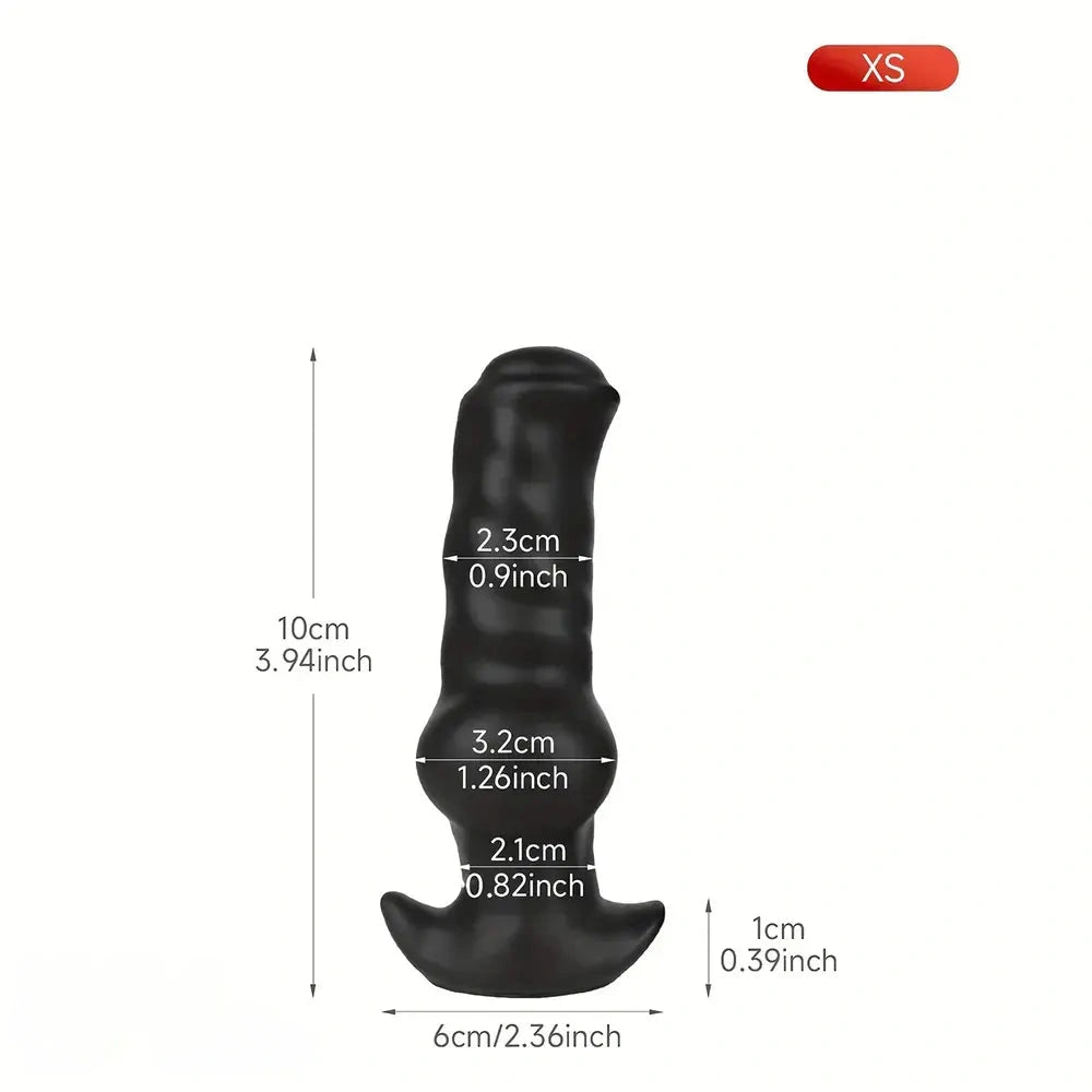 3.94in 7.48in 8.66in Soft & Flexible Silicone Anal Dildo Secure Knot Sex Toy