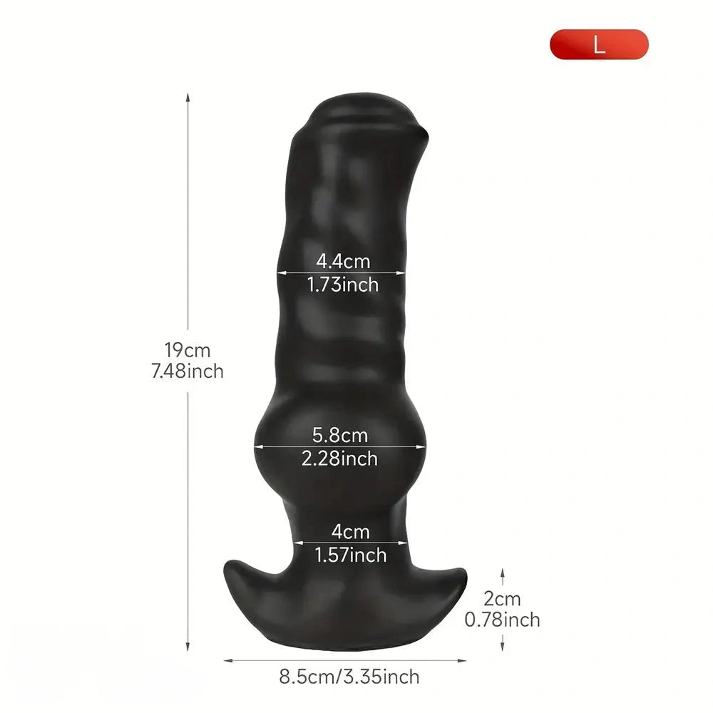 3.94in 7.48in 8.66in Soft & Flexible Silicone Anal Dildo Secure Knot Sex Toy