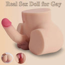 3.94in Shemale Sex Torso Butt Masturbator with Realistic Penis Silicone Dildo