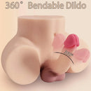 3.94in Shemale Sex Torso Butt Masturbator with Realistic Penis Silicone Dildo