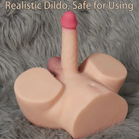3.94in Shemale Sex Torso Butt Masturbator with Realistic Penis Silicone Dildo