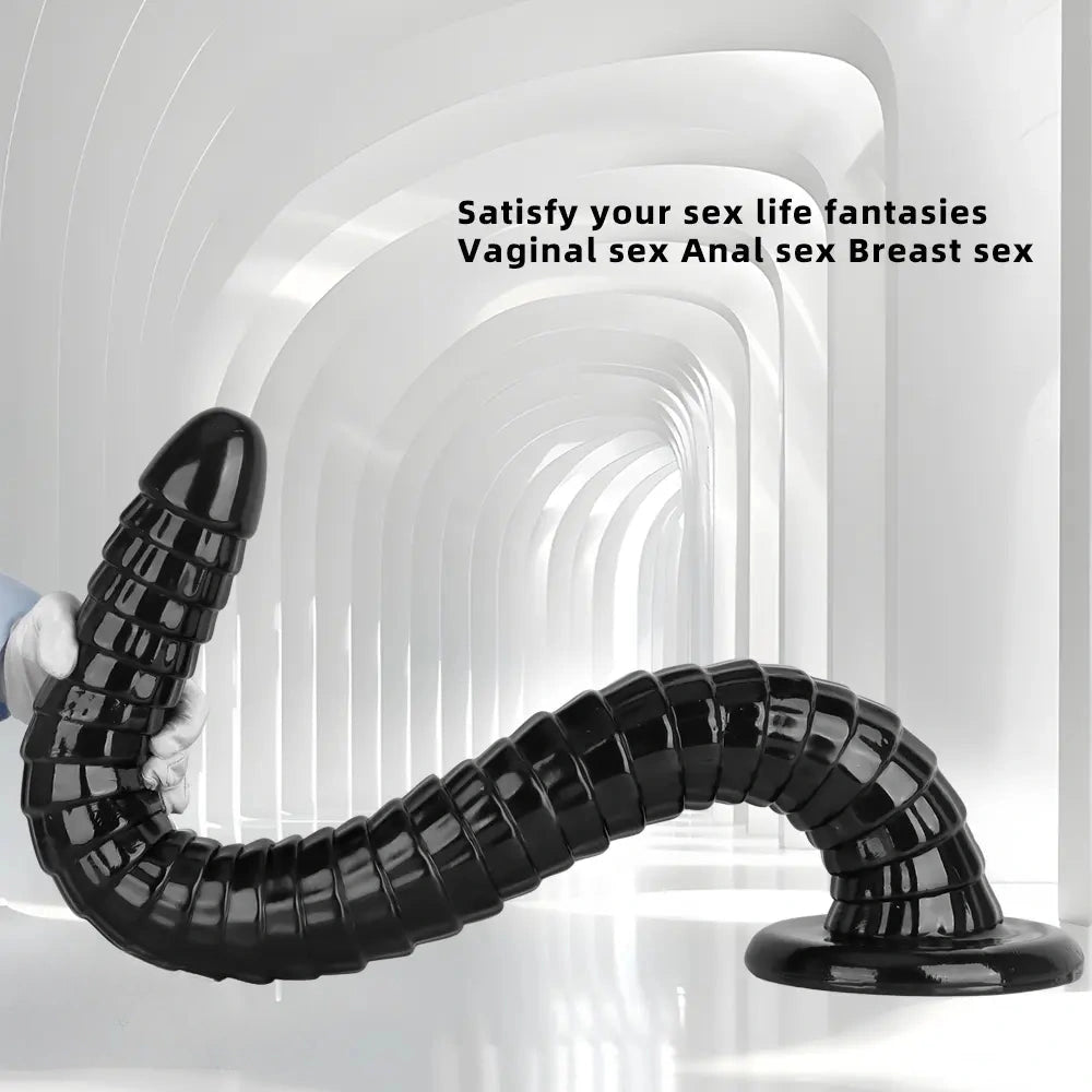 31.5in Black PVC Huge Long Masturbator For Women Gay Dildo Sex Toy