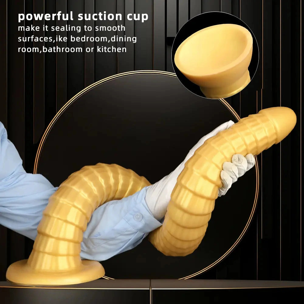31.5in Golden Silicone Soft Huge Long Masturbator For Women Gay Dildo