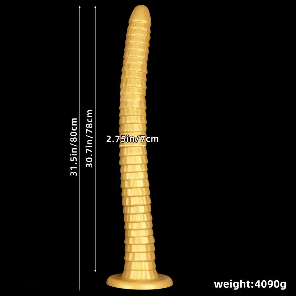 31.5in Golden Silicone Soft Huge Long Masturbator For Women Gay Dildo