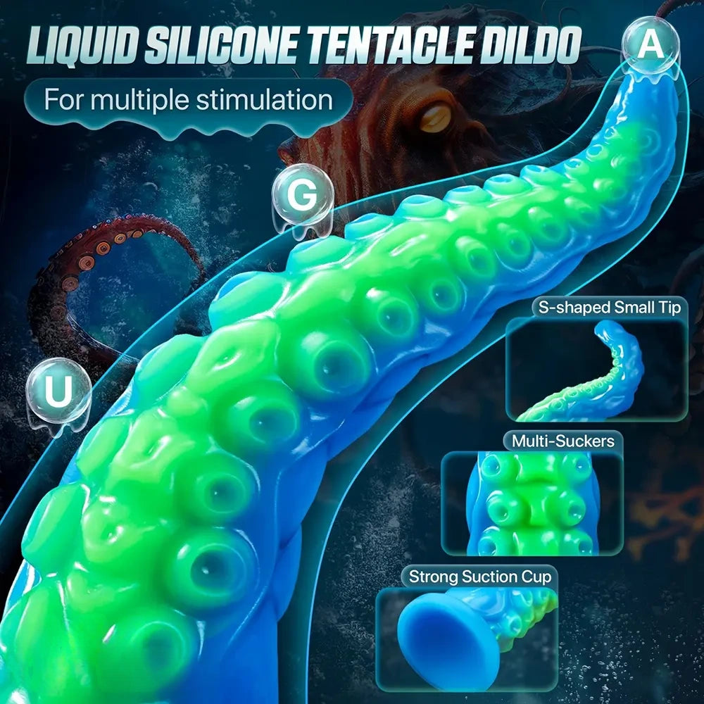 32.7in Luminous Tentacle Soft Fantasy Dildo For C U G-Spot Stimulation
