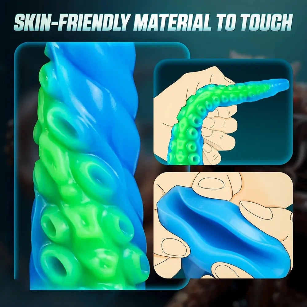 32.7in Luminous Tentacle Soft Fantasy Dildo For C U G-Spot Stimulation