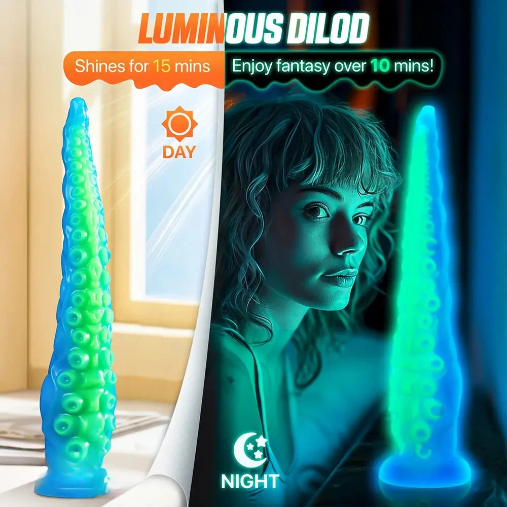 32.7in Luminous Tentacle Soft Fantasy Dildo For C U G-Spot Stimulation