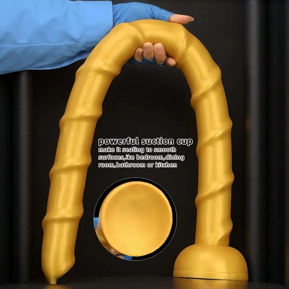 33.46in Golden Silicone Super Long Huge Dildo Couples Pleasure Solo Play