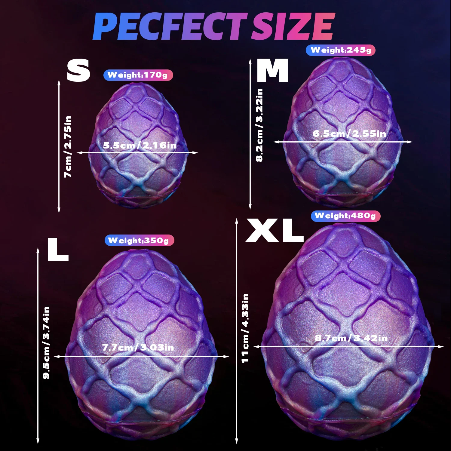 Textured Dragon Egg Silicone Anal Traction Plug