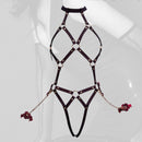 Temperature-Sensitive Color Change BDSM Leather Bondage Suit With Handcuffs