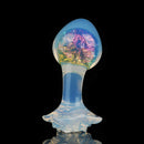 Aurora Ergonomic Curved-Neck Crystal Silicone Anal Plug with Petal Base - Lurevibe