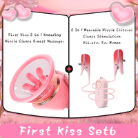 First Kiss 2-in-1 Knet-Nippelklemmen Brustmassagegerät