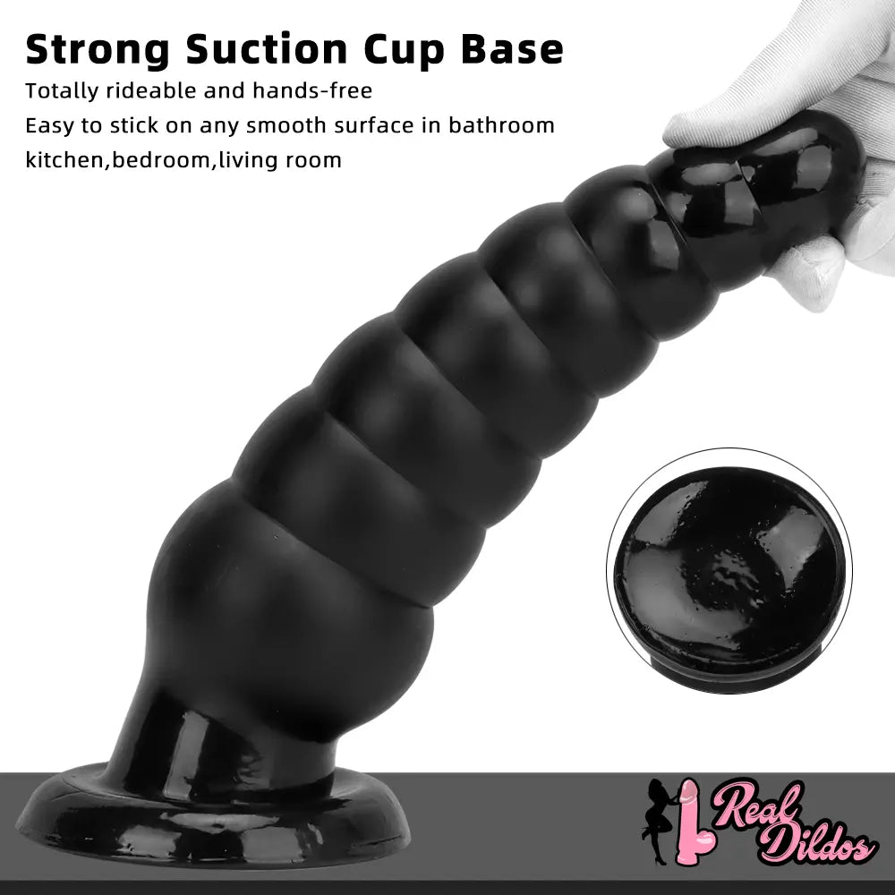 10.63in Realistic Big PVC Black Dildo Butt Plug For Anal Expansion