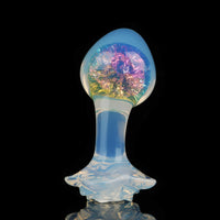 Aurora Ergonomic Curved-Neck Crystal Silicone Anal Plug with Petal Base - Lurevibe