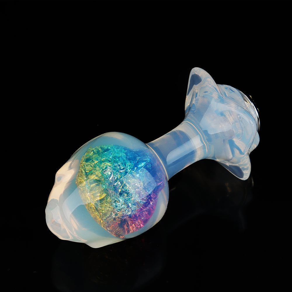 Aurora Rose Petal Crystal Silicone Anal Plug with Jeweled Base - Lurevibe