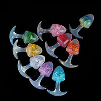 Aurora Chestnut Crystal Silicone Anal Plug with T-Bar Base