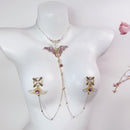 Butterfly Collar & Nipple Clamp Chain Suit