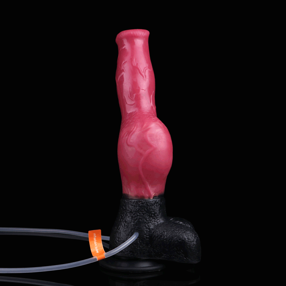 10.98in Dog Knot Ejaculating Inflatable Soft Silicone Dildo For Women